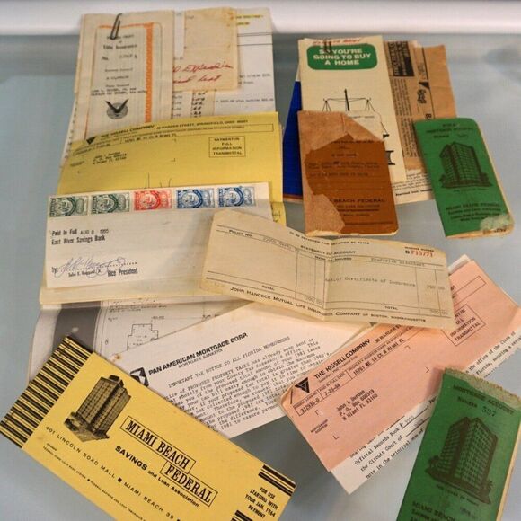 Vintage Mortgage Papers Account Books Title Ins Satisfaction Deed Owners Policy - Picture 1 of 7
